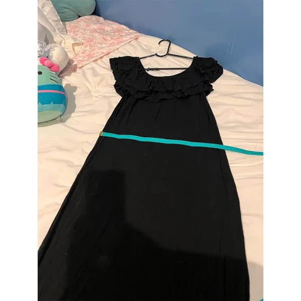 Go Coco Women's Black Ruffle Maxi Dress Size L Party/Cocktail - Image 6