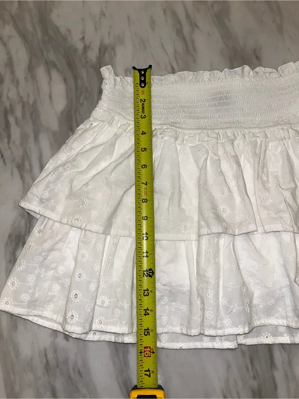 NWOT Wild Fable White Eyelet Ruffle Skort Smocked Waist L - Image 2