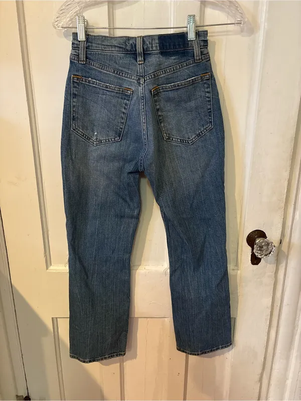 Abercrombie & Fitch Distressed Straight-Leg Blue Jeans - Image 5