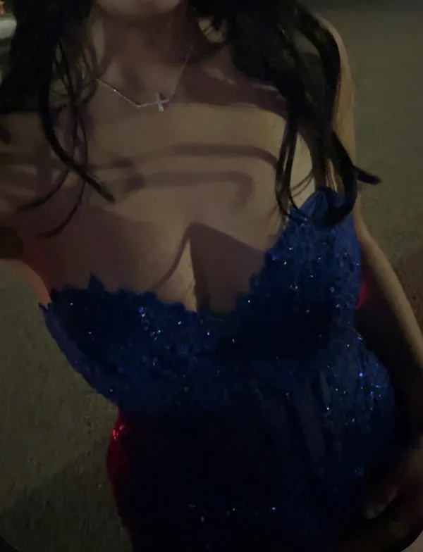 Royal blue strapless dress Windsor - Image 6