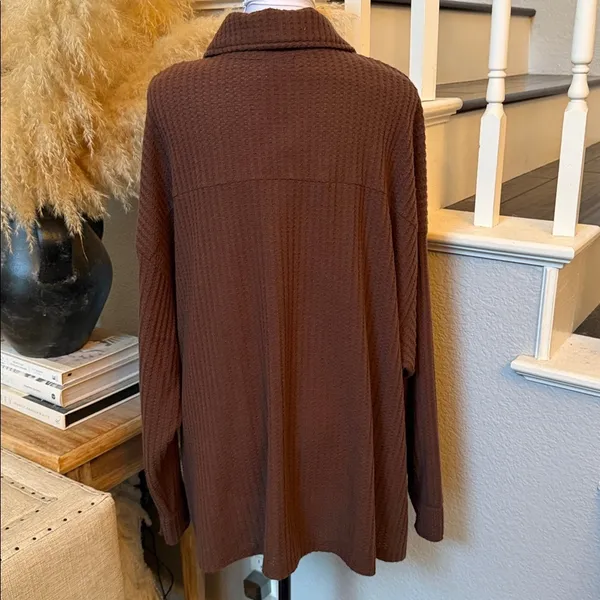 078-Torrid Super Soft Plush Waffle Oversized Lounge Shacket Sweater Size 2X - Image 7