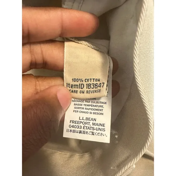 L.L.Bean Original Fit‎ Cotton Blend Pleated Pants Beige Women's Size 14 - Image 6