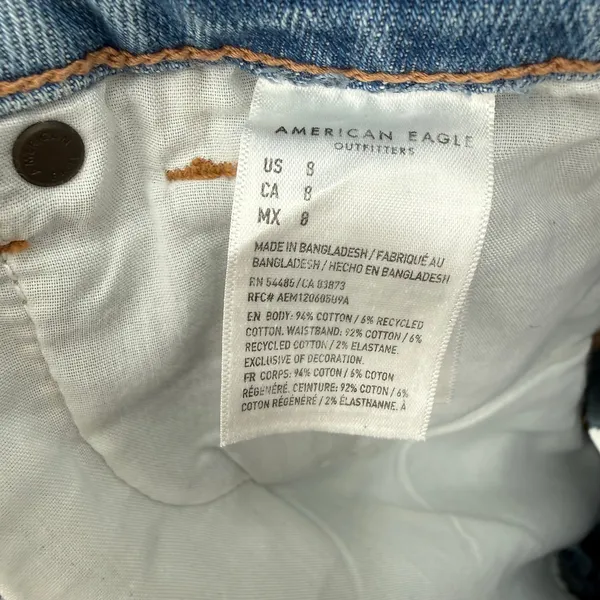 American Eagle Size 8 29 Jean Denim Mom Shorts New with Tags Stretch Waistband - Image 7