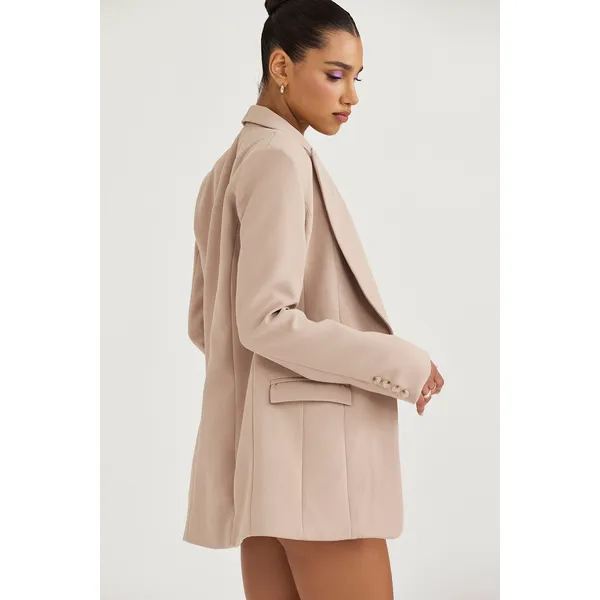 House of CB Marta Latte Tailored Oversized Timeless Blazer Chic Preppy NWT XS - Image 7