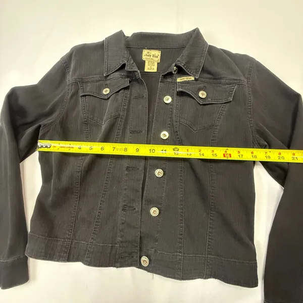 Judy Blue Women's Black Denim Jean Jacket Style No. 711 Size XL - Image 6
