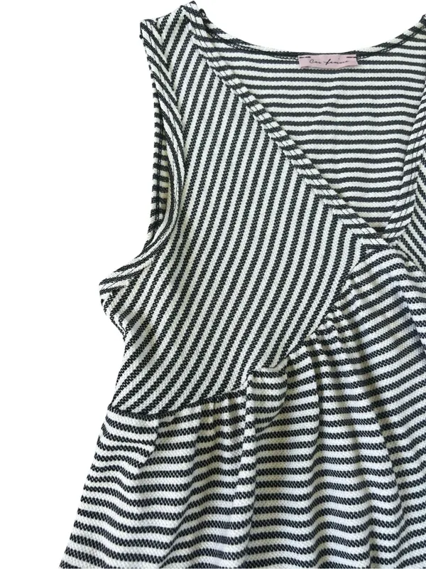 Ces Femme Black and White Striped Sleeveless Tank - Image 4