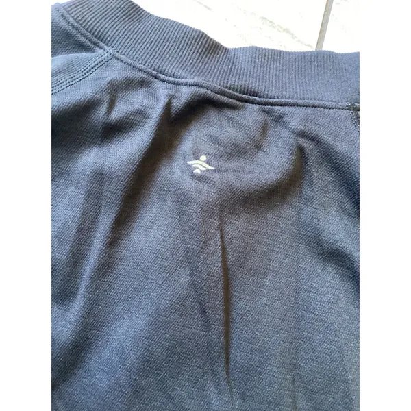 Halara NWOT Womens Quarter Zip Long Sleeve Activewear Top Black Ribbed Panels L - Image 3