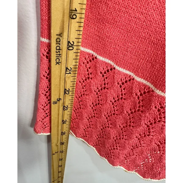 St. John Sport‎ Knit Pants XL Coral Pink Lace Trim Cropped Wool Blend Luxury - Image 7
