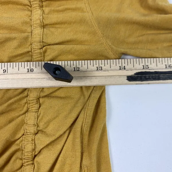 We The Free Shirt Womens‎ Small Mustard Yellow Ruched Long Sleeve Free People - Image 6