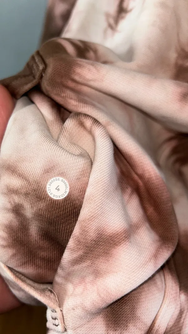 Lululemon All Yours Hoodie Tie-Dye Brown & White Cotton Womens Size 4 NWOTS - Image 3