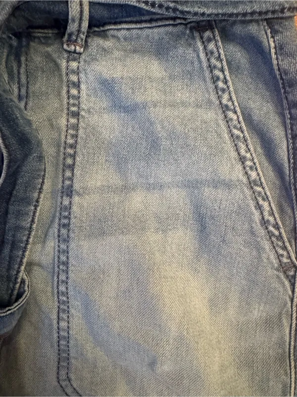 Free People Splendor in the Grass Paperbag Waist Denim Mini Skirt - Size 2 - EUC - Image 5