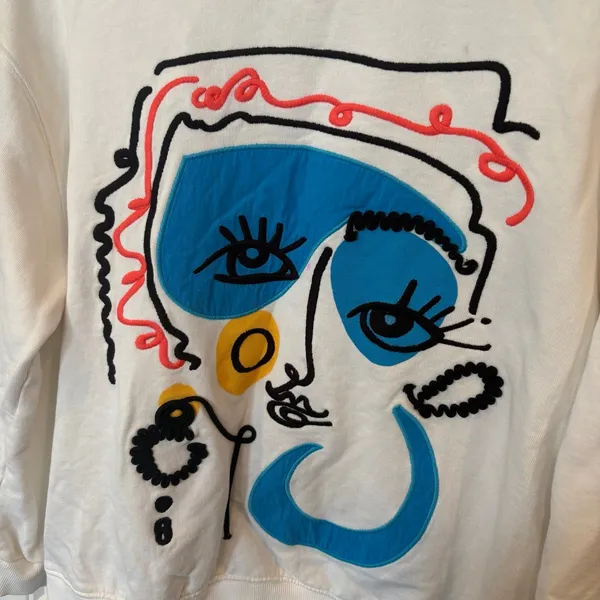Zara White‎ Sweatshirt Size Small - Image 3
