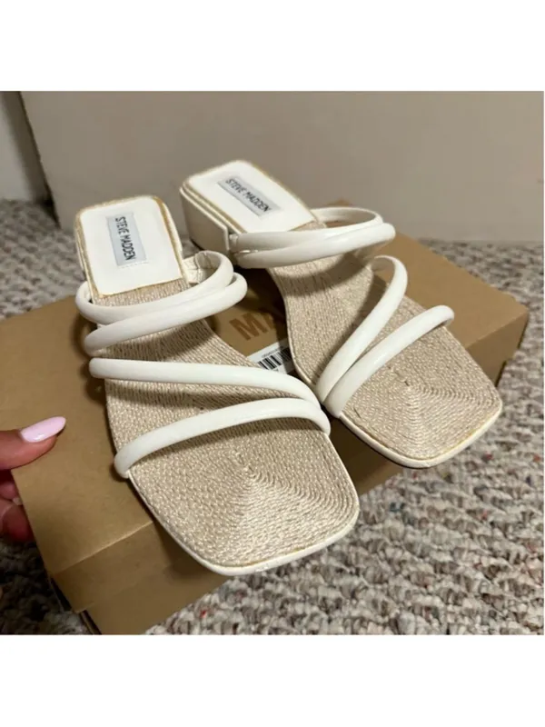 Steve Madden Citizen Strappy Sandal White- Size 9.5 - Image 4
