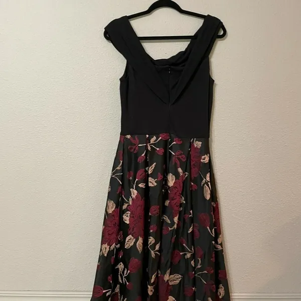 Anthropologie Hutch Black Red Floral Cowl Neck Knee Length Dress Womens 6 Formal - Image 3