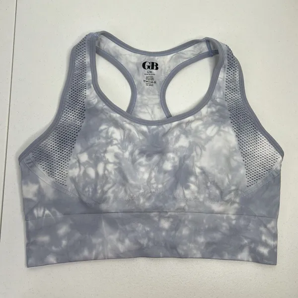 Gianni Bini Size L / XL Sport Bra Grey Tie Dye Seamless Racerback No Padding - Image 2