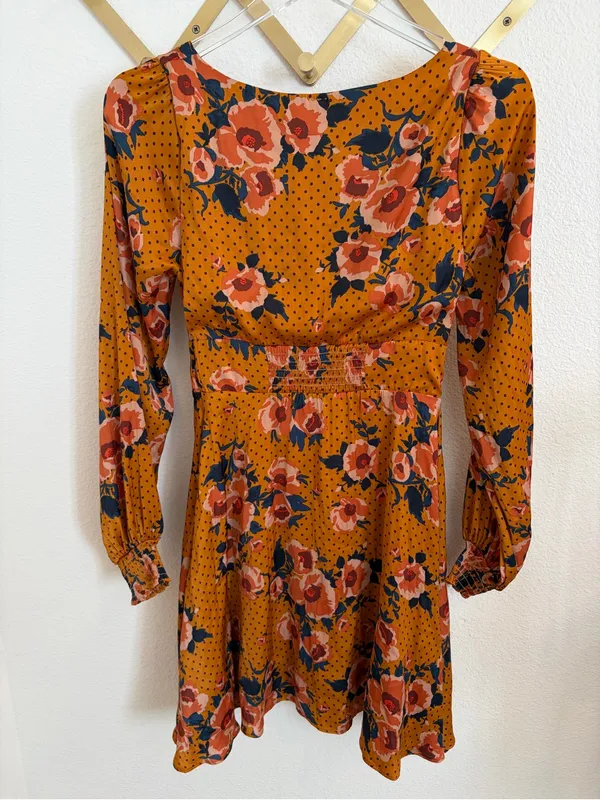Free People Morning Light Ruched Floral Tie-Front Mini Dress 4 - Image 11