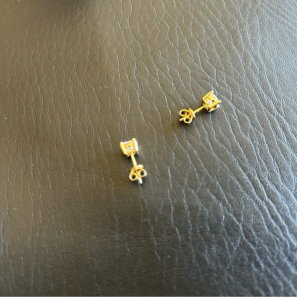 Moissanite Earrings VVS1 GRA Certified Stud Earrings Passes Tester 14k Gold Real - Image 5