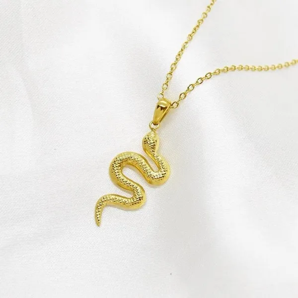 Minimal Gold Snake Necklace - Image 3