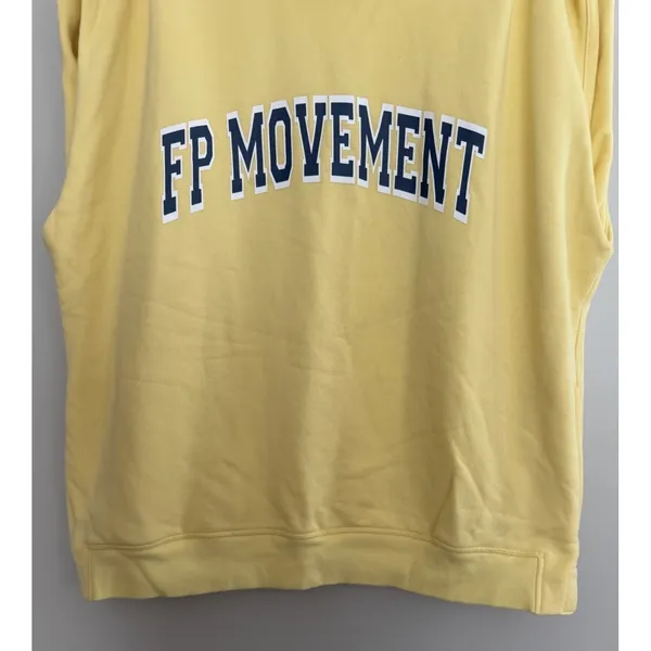 Free People Victory Mock Neck Sleeveless Sweatshirt Yellow Women's Size Large - Image 5
