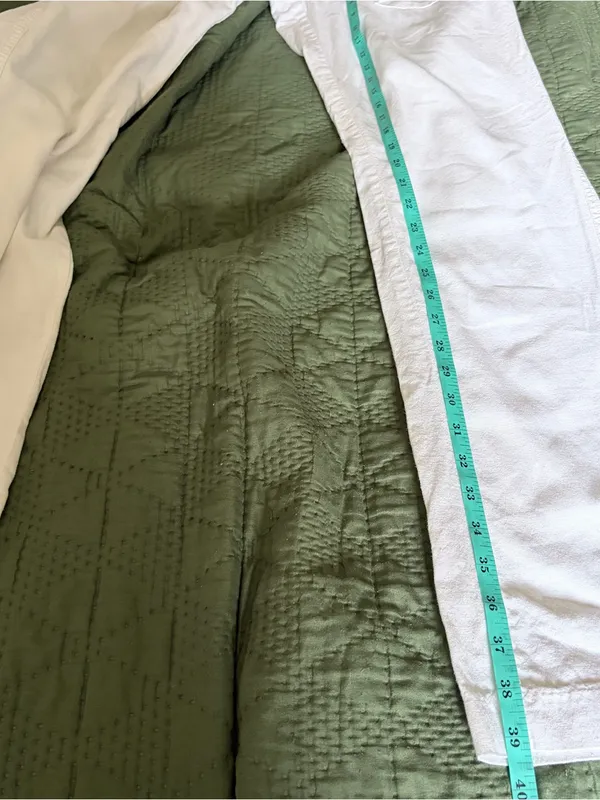 Roxy White Linen Blend Beach Pants Medium Drawstring Smocked Waist Casual - Image 10