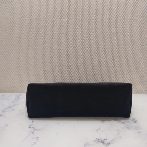Dior Black Velvet Silver Zipper Trousse Pouch Clutch Bag - Image 6
