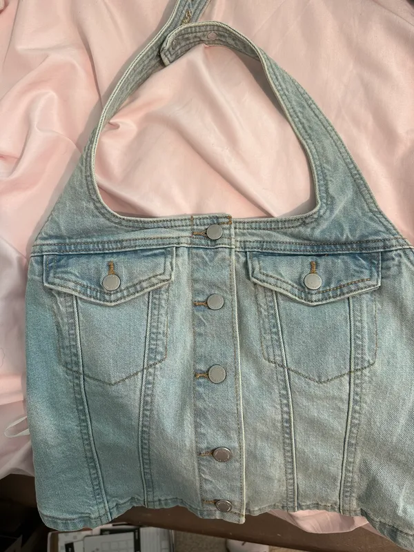 Universal Threads Denim Halter Top - Image 2
