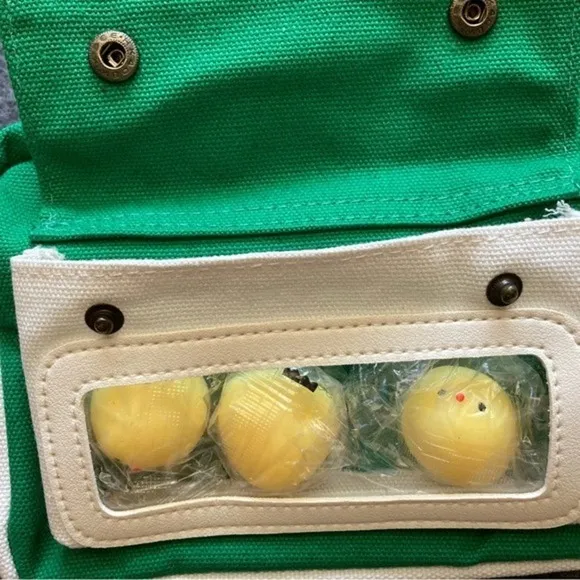 Green Canvas Messenger Shoulder Bag‎ with Stress Relief Chicken Toy Cute Satche - Image 3