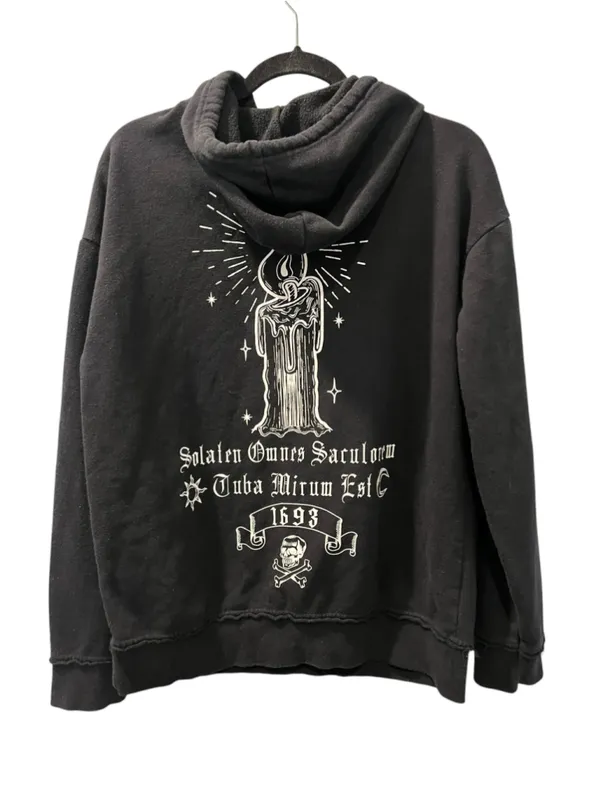 Disney Hocus Pocus Black Flame Candle Hoodie Halloween Unisex Size Small Cat - Image 3