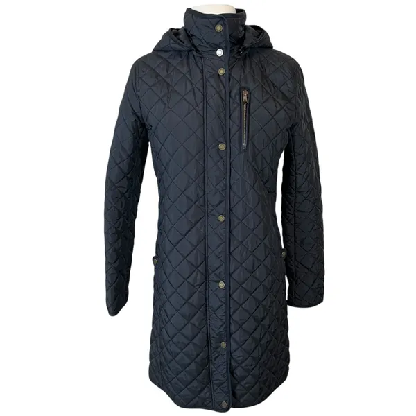 Lauren Ralph Lauren Black Quilted Coat with Removable Hood - Image 16