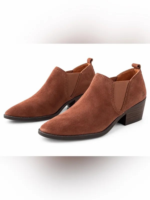 Lucky Brand Suede Western Chelsea Ankle Booties Brown Rust Size 7.5 - Image 2