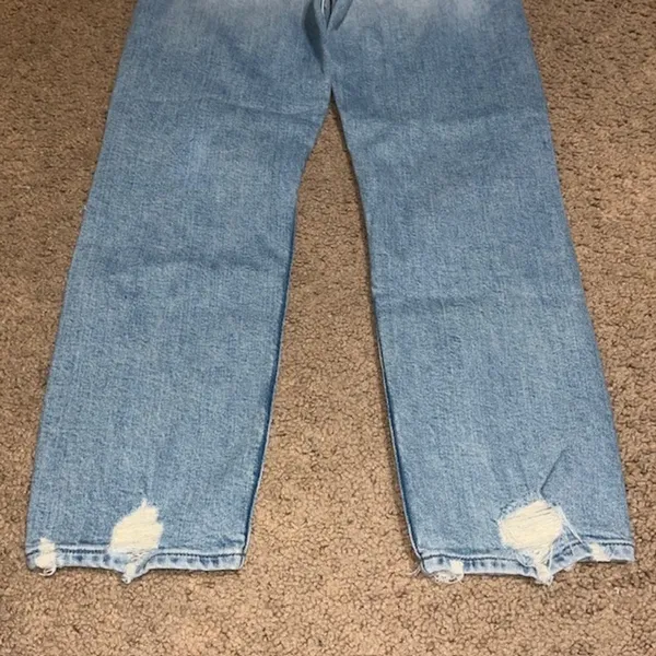 Mother Superior Tomcat Distressed High Rise Jeans The‎ Confession Light Blue 28 - Image 11