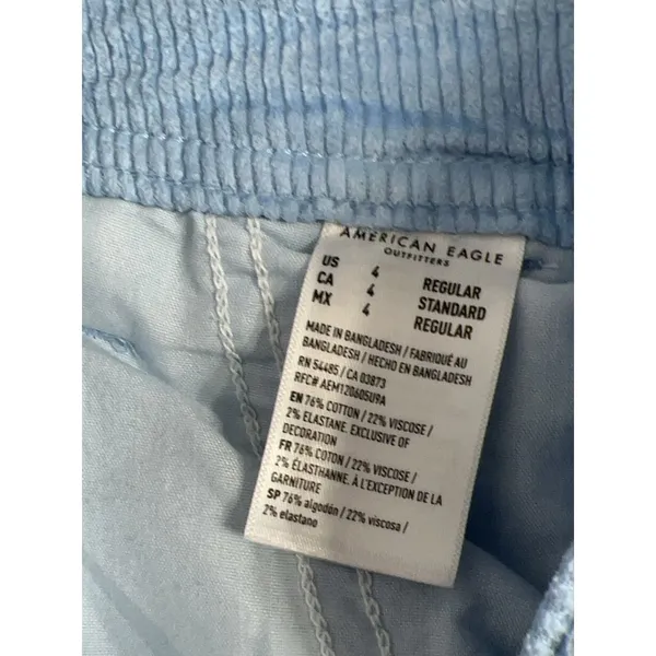 American Eagle Super High-Rise Baggy Wide Leg Corduroy Cargo Pants Size 4 - Image 6