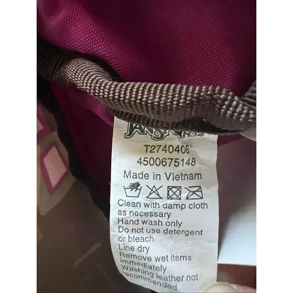 Jansport Pink Brown Geometric Print Fanny Pack Belt Bag - Image 6