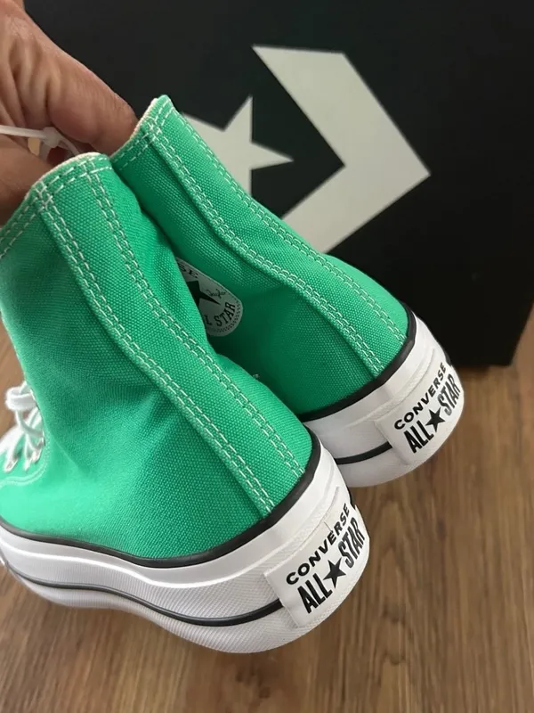CONVERSE Ctas Lift platform green hi top lace up shoes sneakers women’s 7 new - Image 4