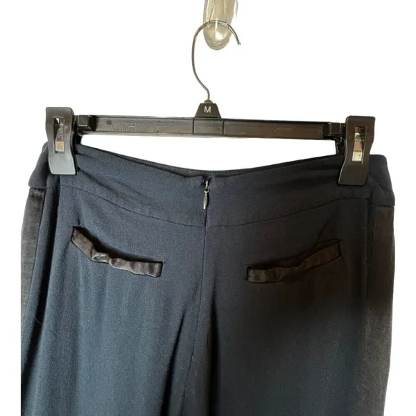 Free People Pants Womens 0 Black Rayon Satin Stripe‎ Wide Leg High Rise - Image 4