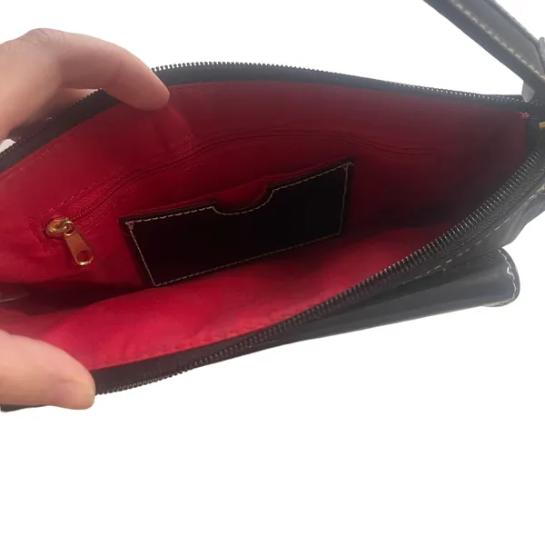 Isaac Mizrahi‎ Black Patent Leather Y2k Small Shoulder Bag Purse - Image 9