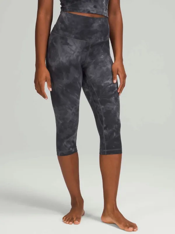 NWT Lululemon Align HR Crop 17" Leggings Diamond Dye Pitch Grey Graphite Grey 14 - Image 3
