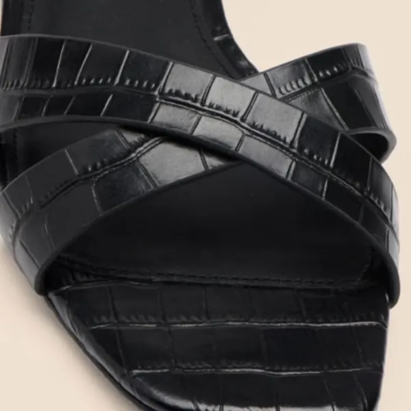 Reformation Margaret Black Croc X sandals. Size 7.5 - Image 4