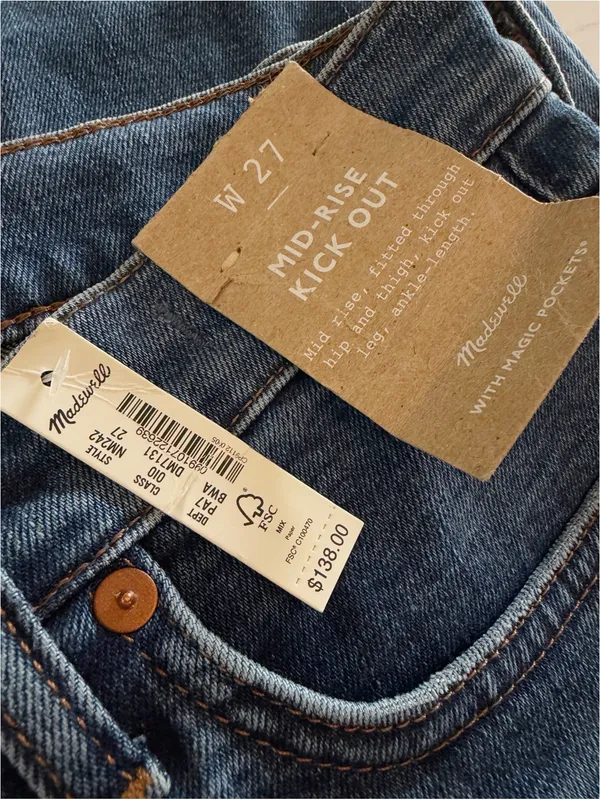 MadeWell Kick Out Crop Jeans NM242 Size 27 - Image 5