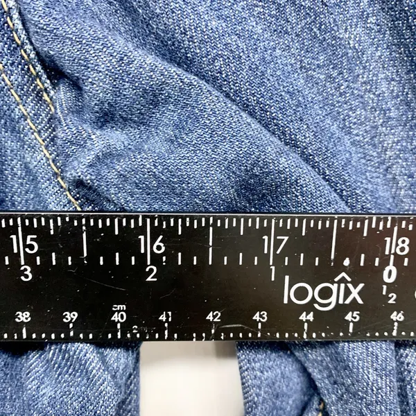 UJ Jacket Women Size Small Blue Denim Collared Button Down‎ Crop Trucker Pockets - Image 3