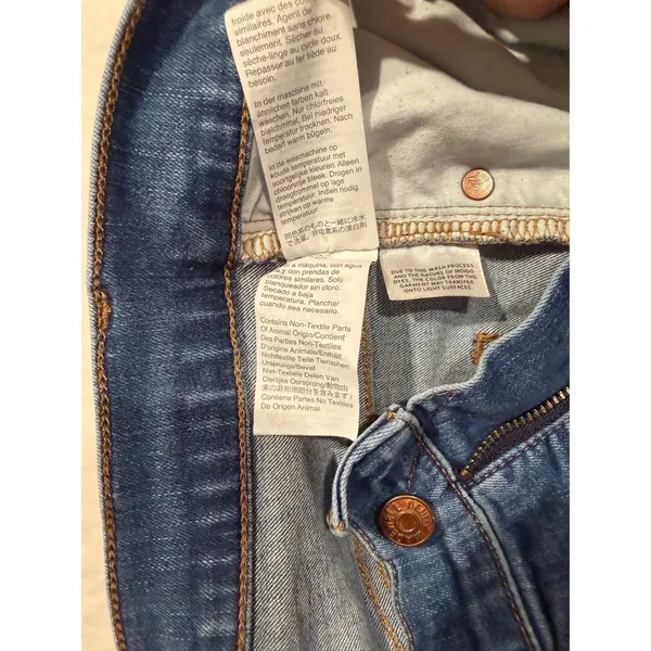 Madewell Cali Demi-Boot Jeans Womens 30 High Rise Raw Hem Medium Wash Blue Flare - Image 8