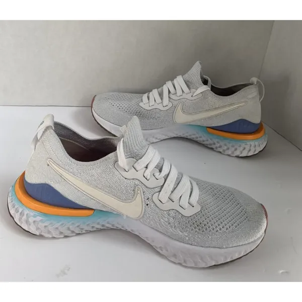Nike Epic React Flyknit 2 Dream It Do It Womens 8 White Hyper Jade BQ8927-104 - Image 2