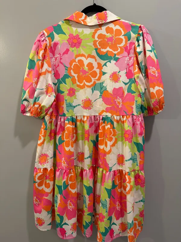 Flying Tomato Button-Down Tiered Collared Floral Print Dress - Image 6