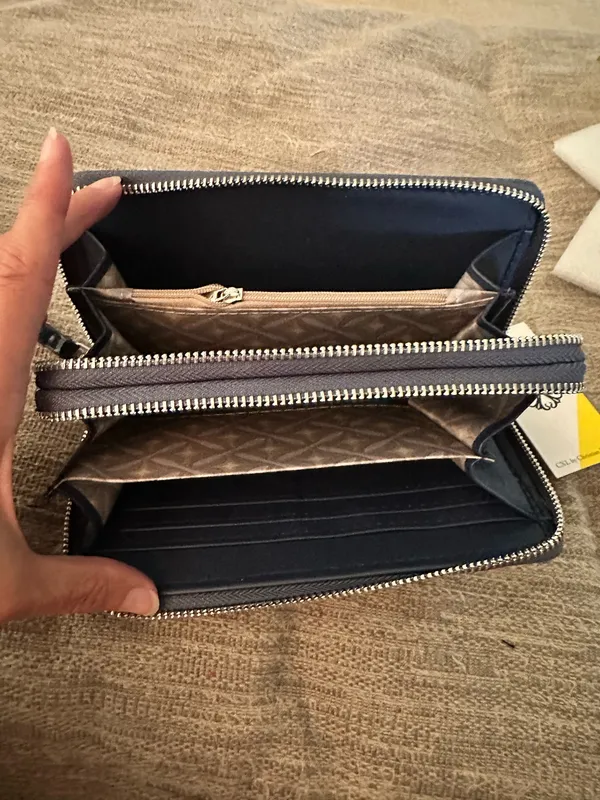 CLX by Christian Lacroix Ames denim double zipped wallet - Image 4