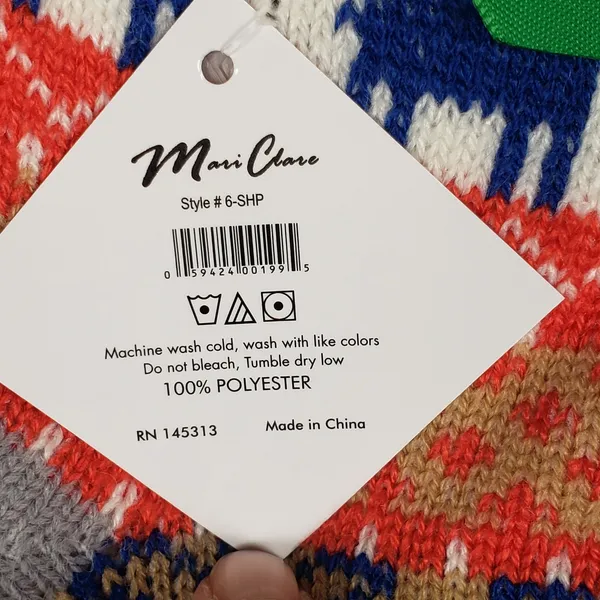 NWT Mari Clare Sherpa Lined Knit Winter Reindeer Design No-Slip Slipper Socks - Image 6