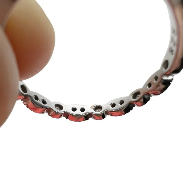 Marquise & Round Shapes Clear Glass Stones Sterling Silver Stackable Ring - Image 11