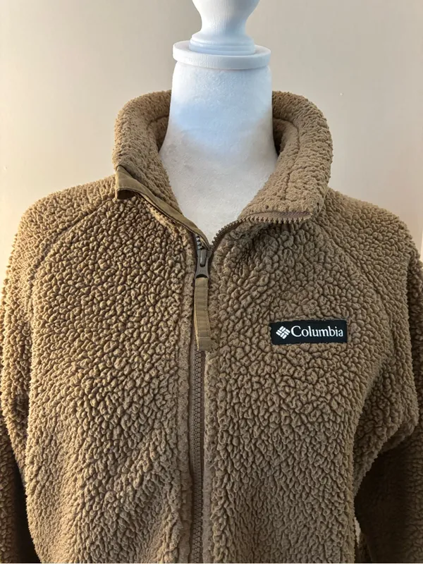 Columbia Jacket Women’s Size S Tan Sherpa Full-Zip Fleece Jacket - Image 8