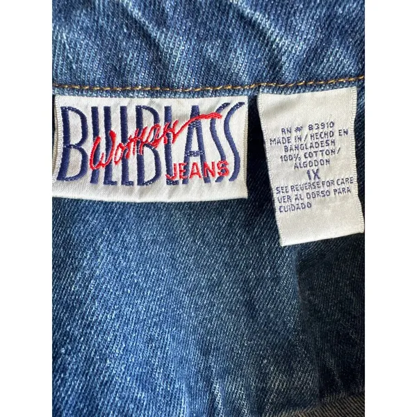 Vintage Bill Bass jean blue denim vest 1X - Image 11