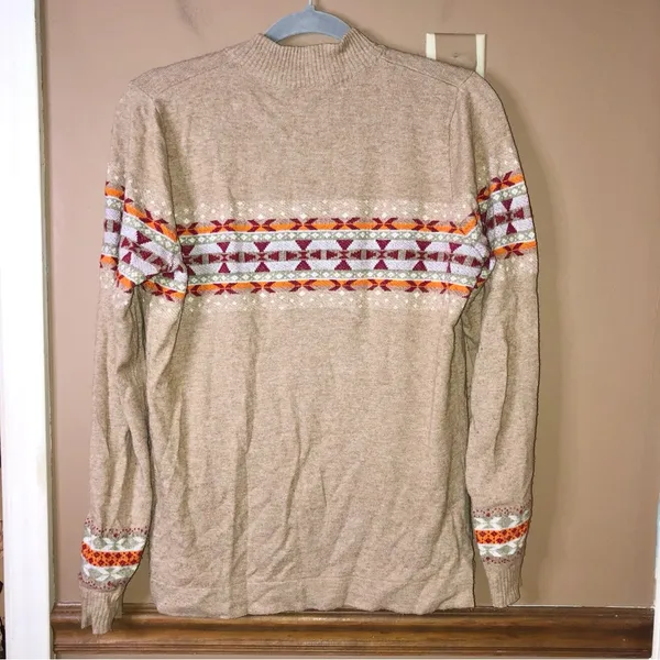 Woolrich wildview crew fair isle sweater wool alpaca brown‎ size medium - Image 2