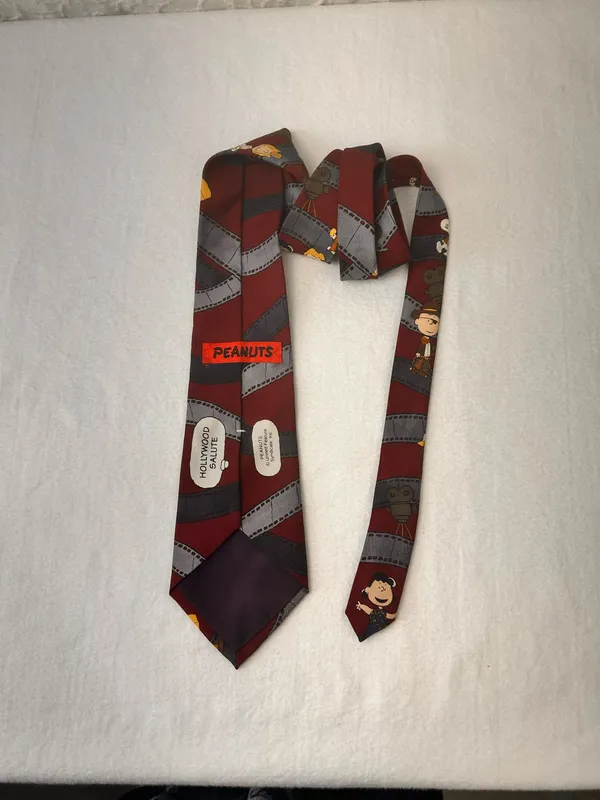 Peanuts Comic Vintage Silk Tie Unisex Snoopy Hollywood Salute Charlie Movie - Image 4